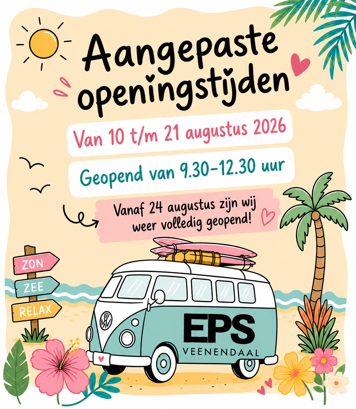 Aangepaste openingstijden