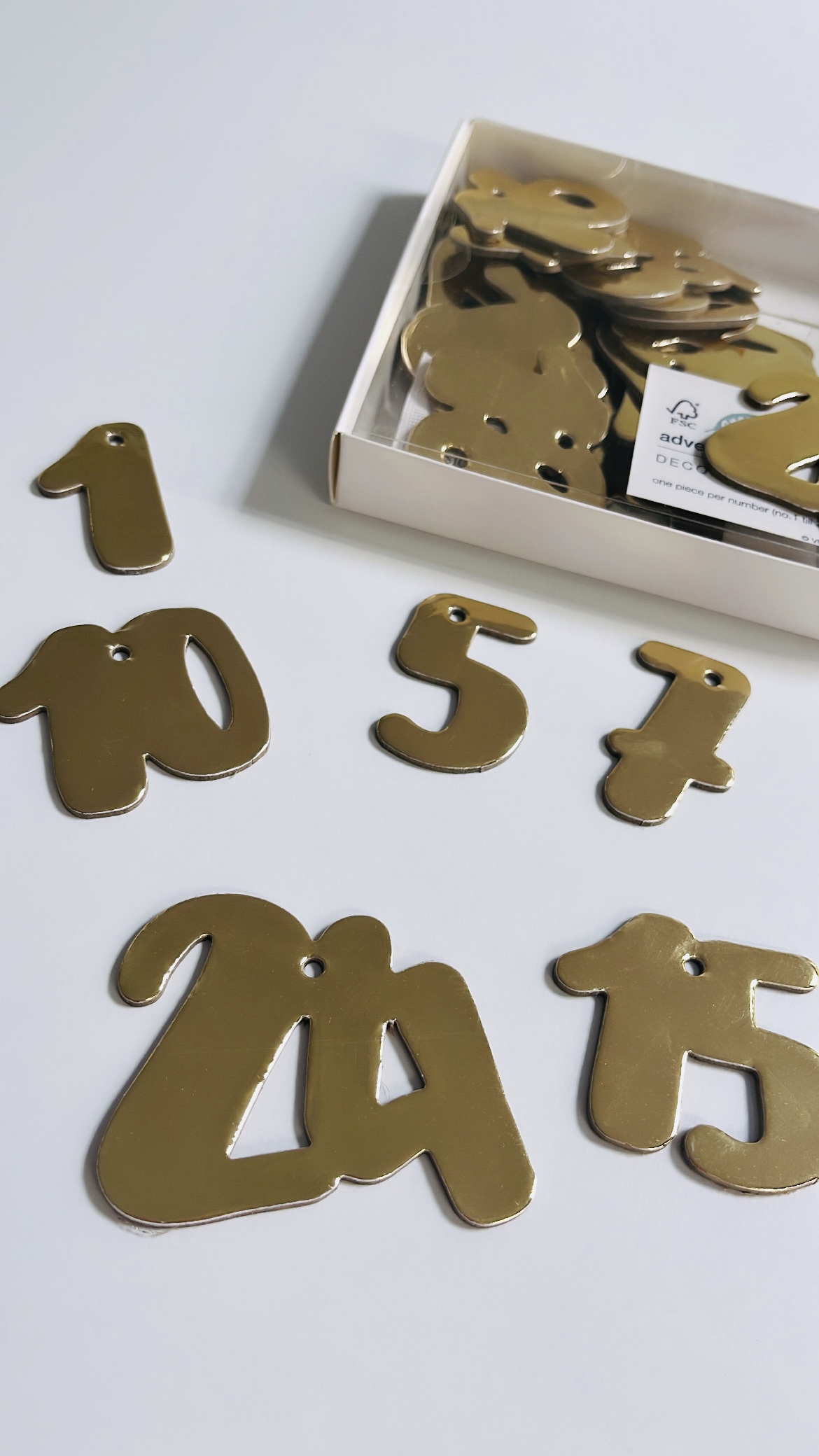 Advent Deco Cijfers Goud