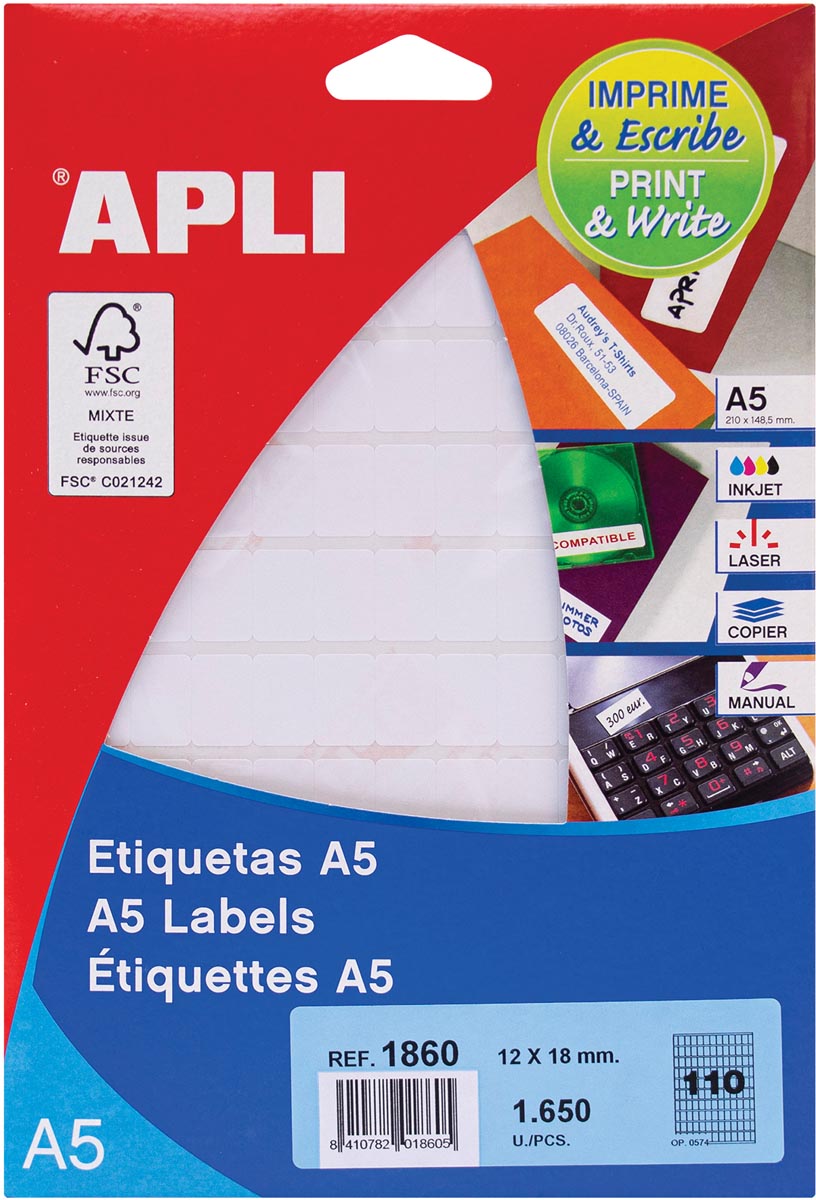 Apli Mapje Etiketten 12x18mm