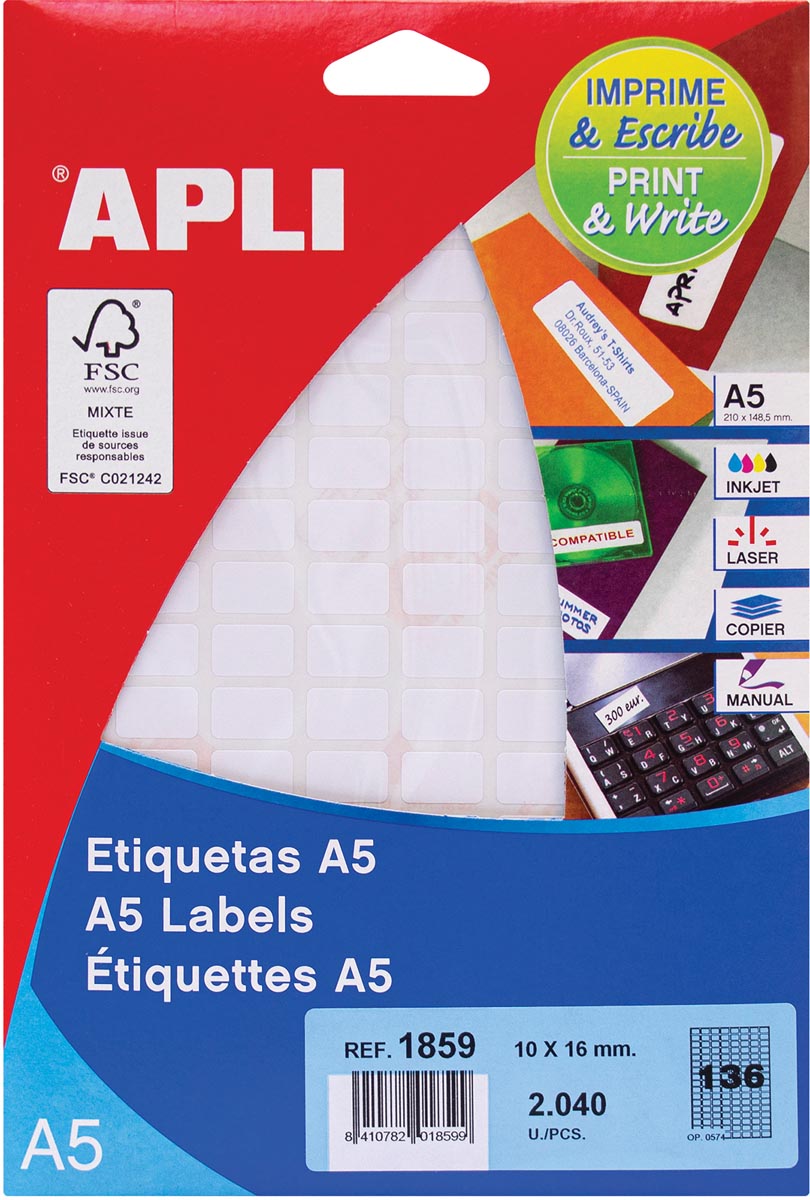 Apli Mapje Etiketten 10x16mm