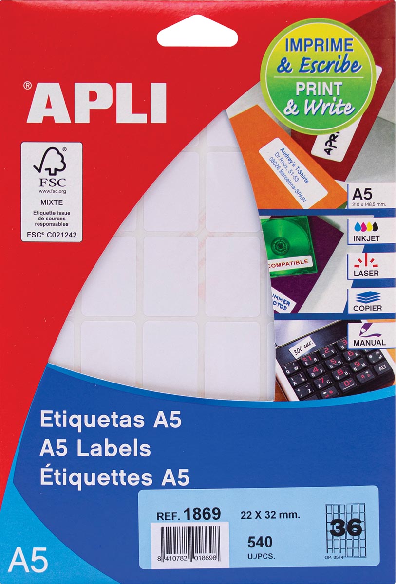 Apli Mapje Etiketten 22x32mm