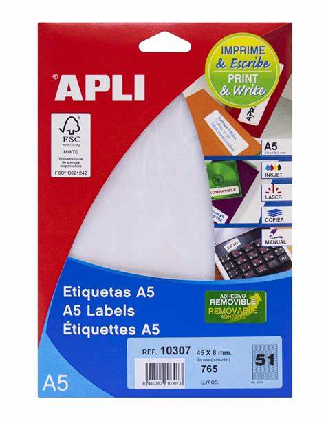 Apli Mapje Etiketten 45x8mm Juweliersetiket