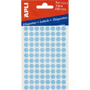 Apli Ronde Blanco Sticker Blauw 8mm