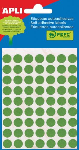 Apli Ronde Blanco Stickers Groen 8 mm.