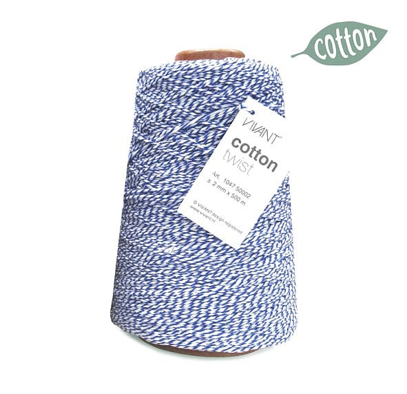 Bakkerstouw Cotton Twist Koord Blauw 500mtr