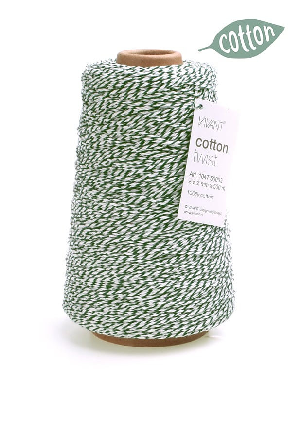 Bakkerstouw Cotton Twist Koord Groen 500mtr