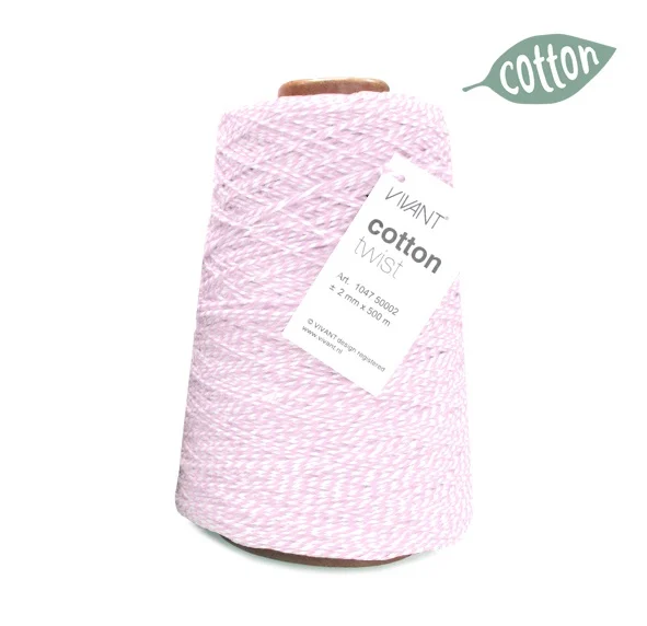 Bakkerstouw Cotton Twist Koord Roze 500mtr