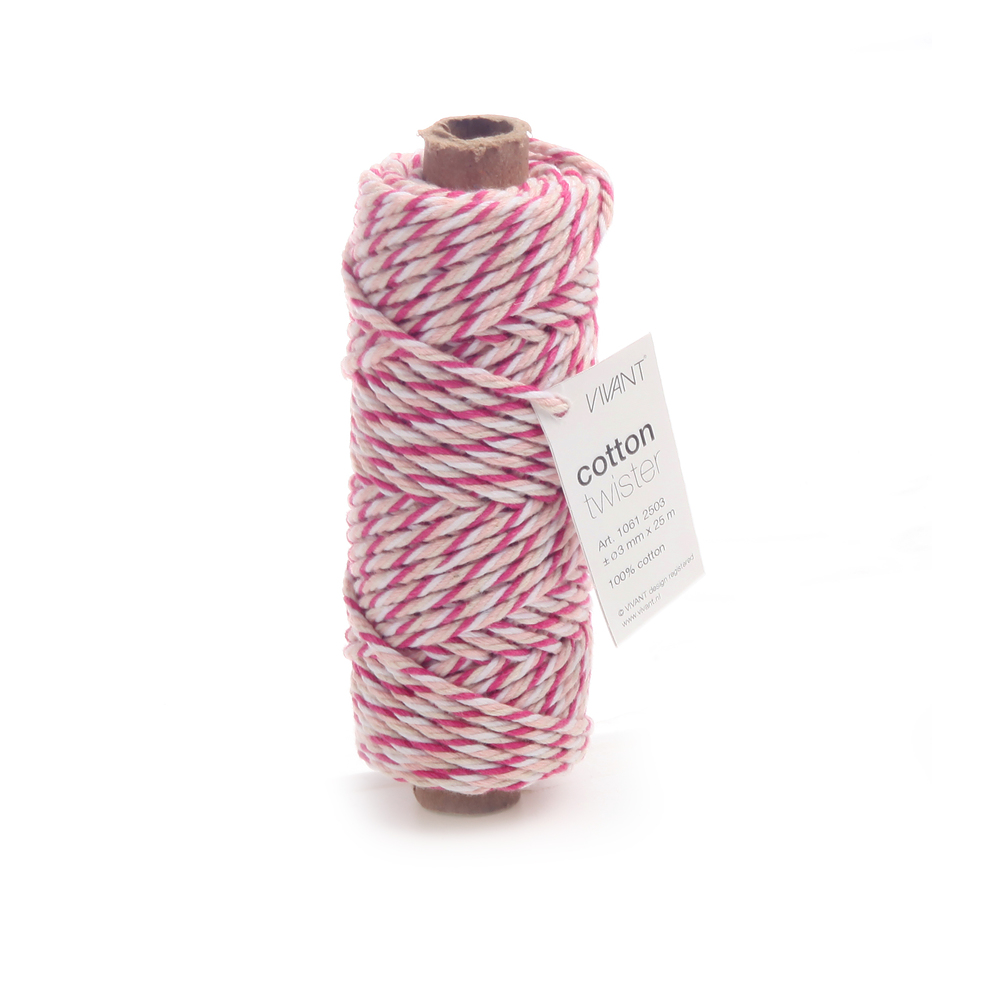 Cotton Twister 3-kleuren Touw Pink