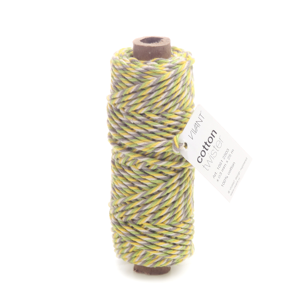 Cotton Twister 4-kleuren Touw Geel