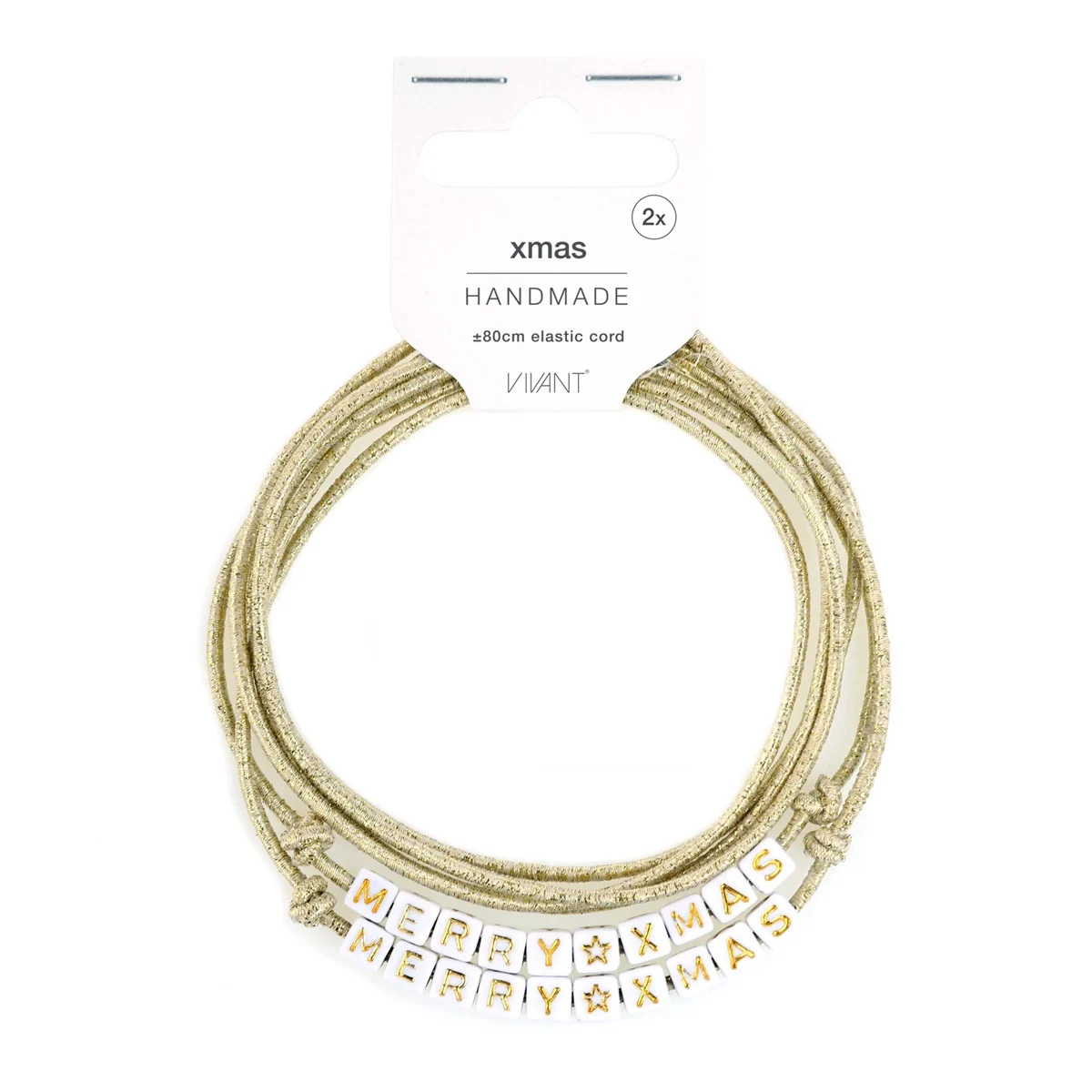 Deco Elastiek Merry XMAS goud