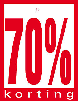 Hangkaart 70% Korting