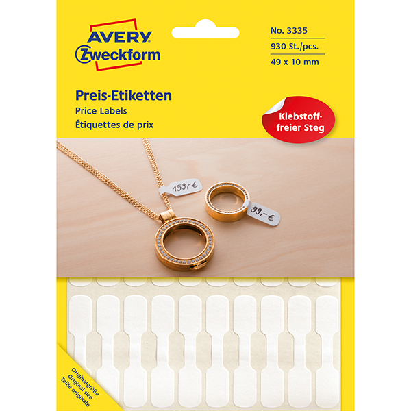 Juweliersetiket Avery 49x10mm