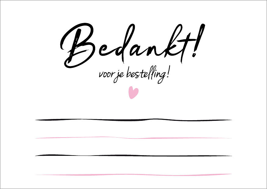 Kaart Bedankt voor je Bestelling!