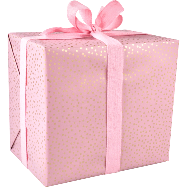 Kadopapier Dots Roze/Goud 50cm
