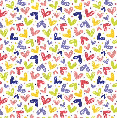 Kadopapier Hearts Multicolour 30cm