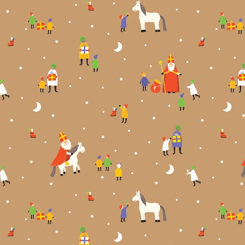 Kadopapier Sint Kraft met Paard 50cm