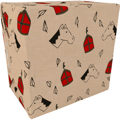 Kadopapier Sint Paard en Mijter 30cm