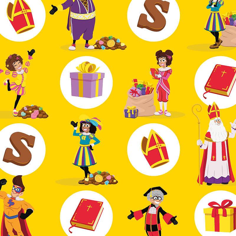 Kadopapier Sint Yellow 50cm
