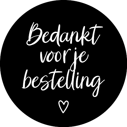 Kadosticker Bedankt voor je Bestelling Black