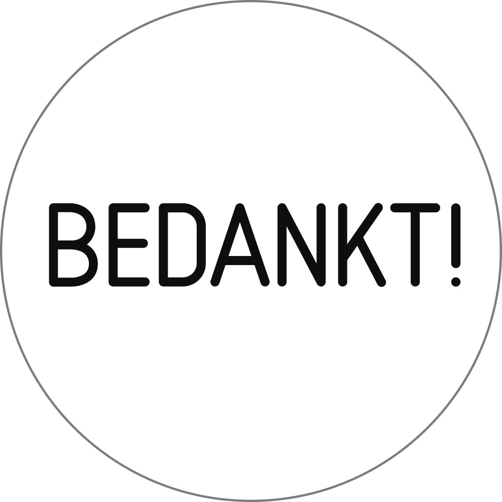 Kadosticker Bedankt! Zwart