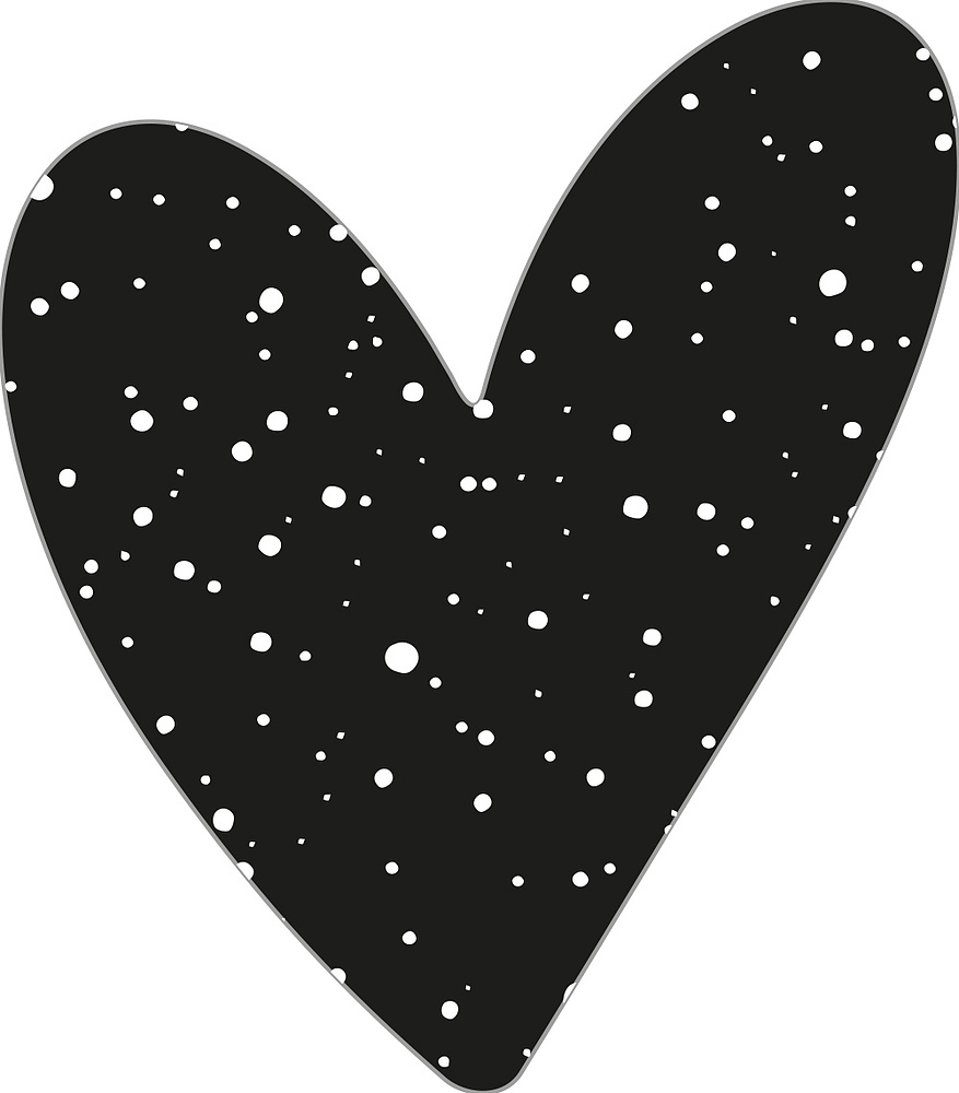 Kadosticker Big Heart Dots Black & White