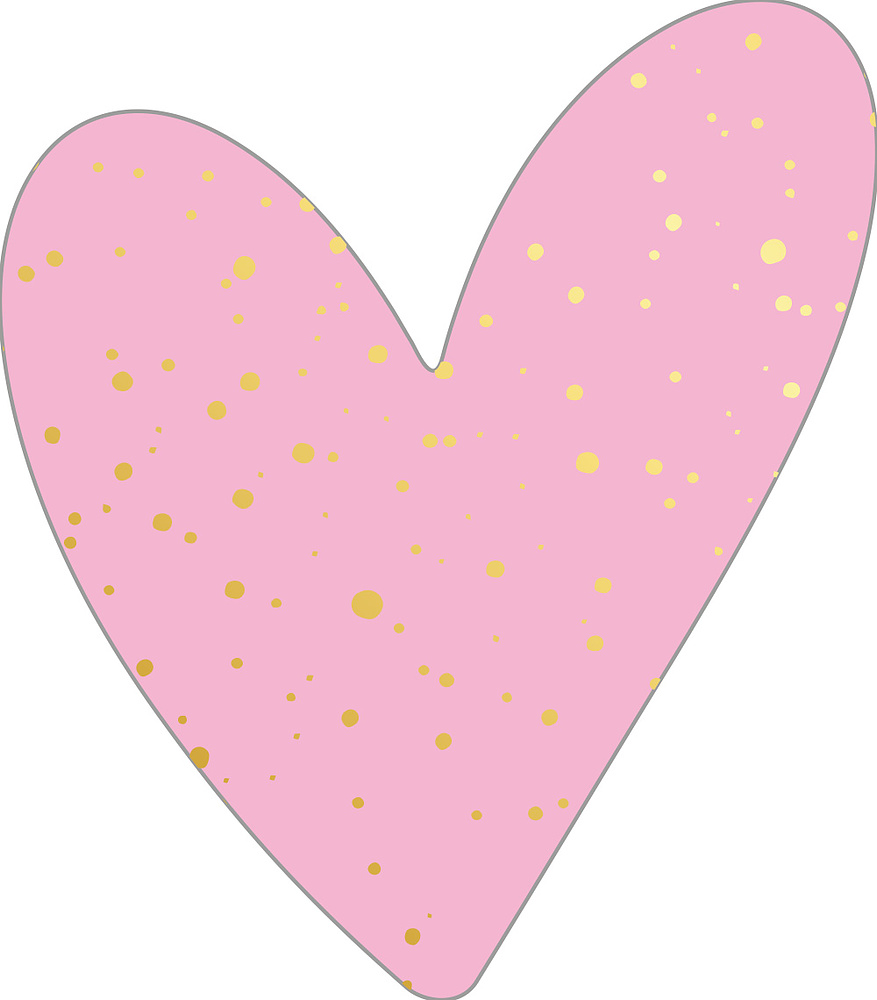 Kadosticker Big Heart Dots Pink & Gold