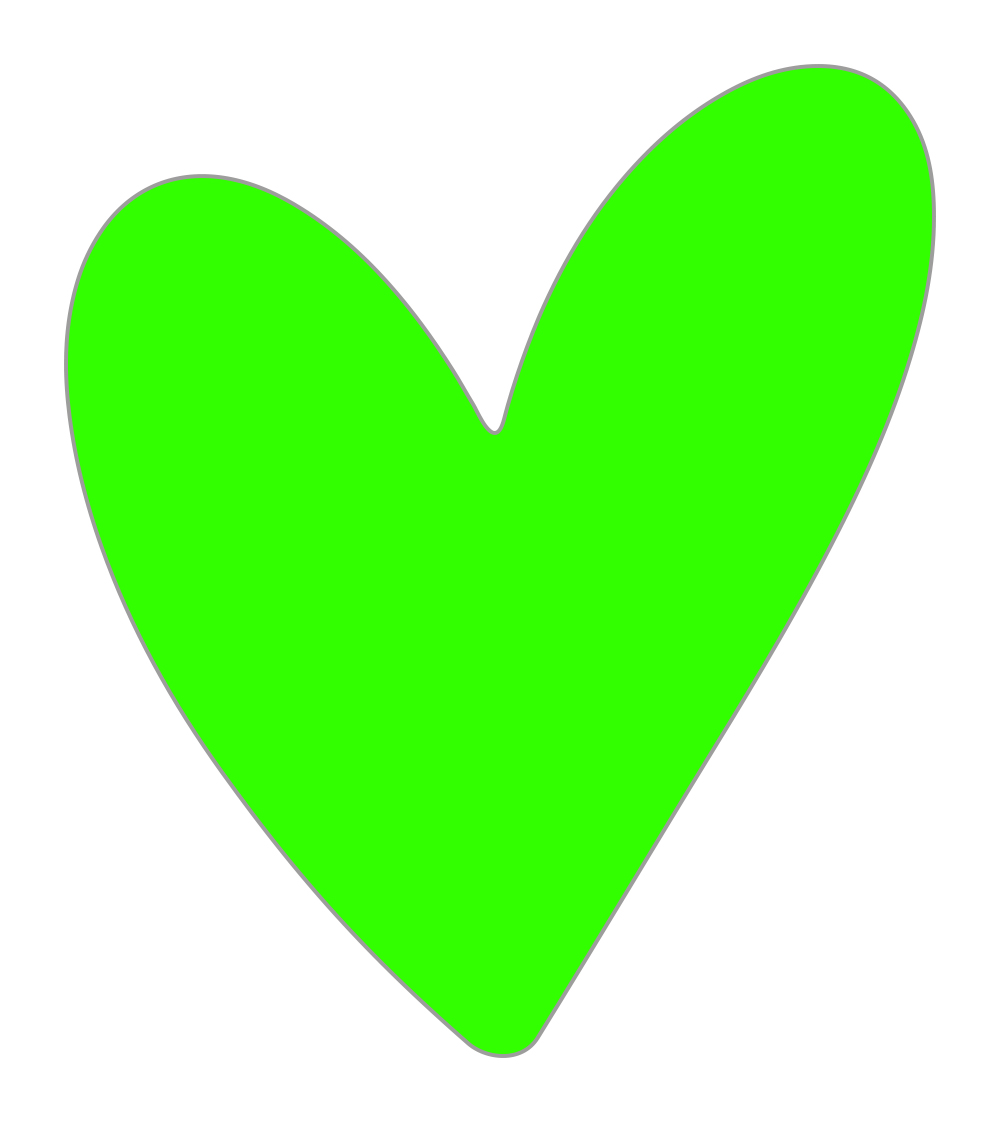 Kadosticker Big Heart Neon Green