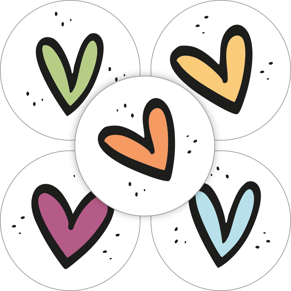 Kadosticker Coloured Hearts Assorti