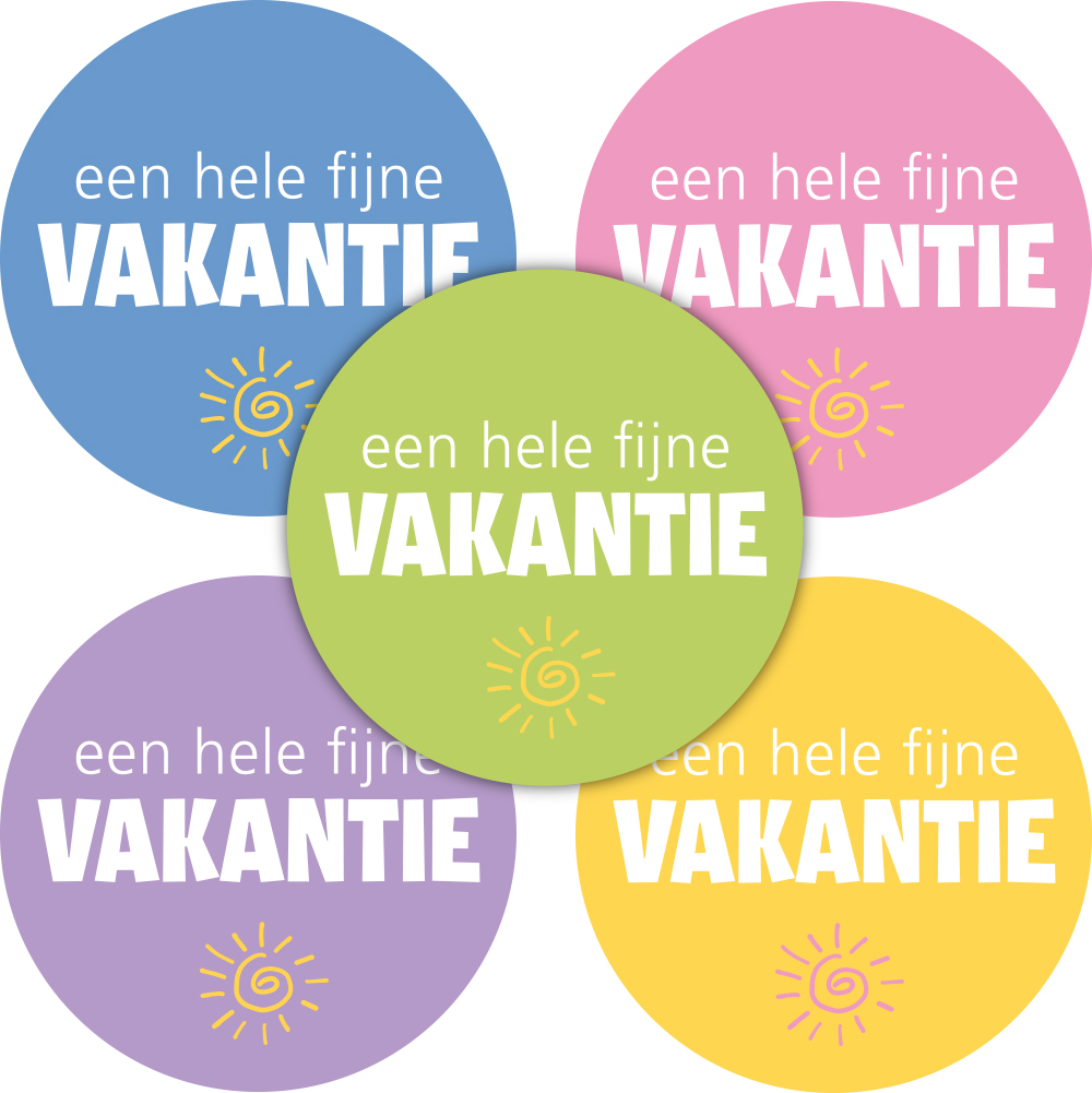 Kadosticker Een hele fijne Vakantie Assorti van 5