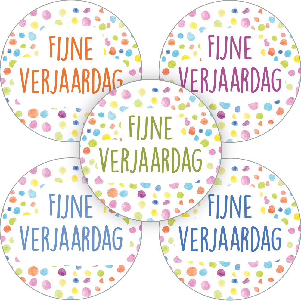 Kadosticker Fijne Verjaardag Confetti Assorti
