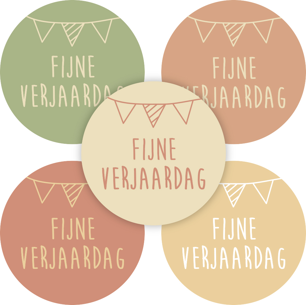 Kadosticker Fijne Verjaardag Slingers Assorti van 5
