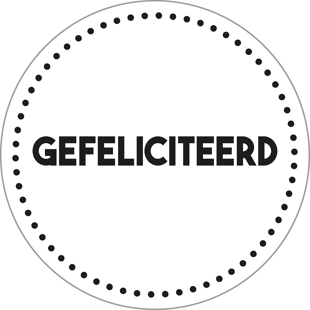 Kadosticker Gefeliciteerd Wit