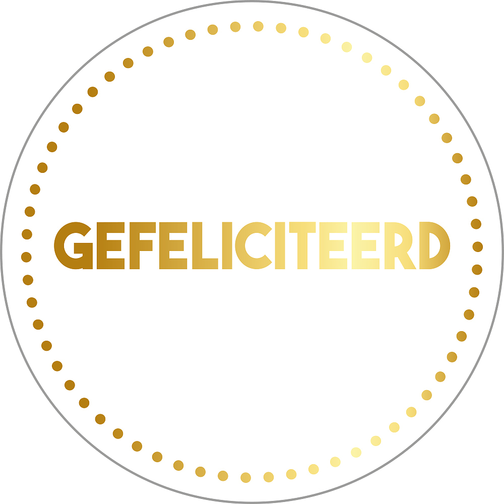 Kadosticker Gefeliciteerd Wit/Goud