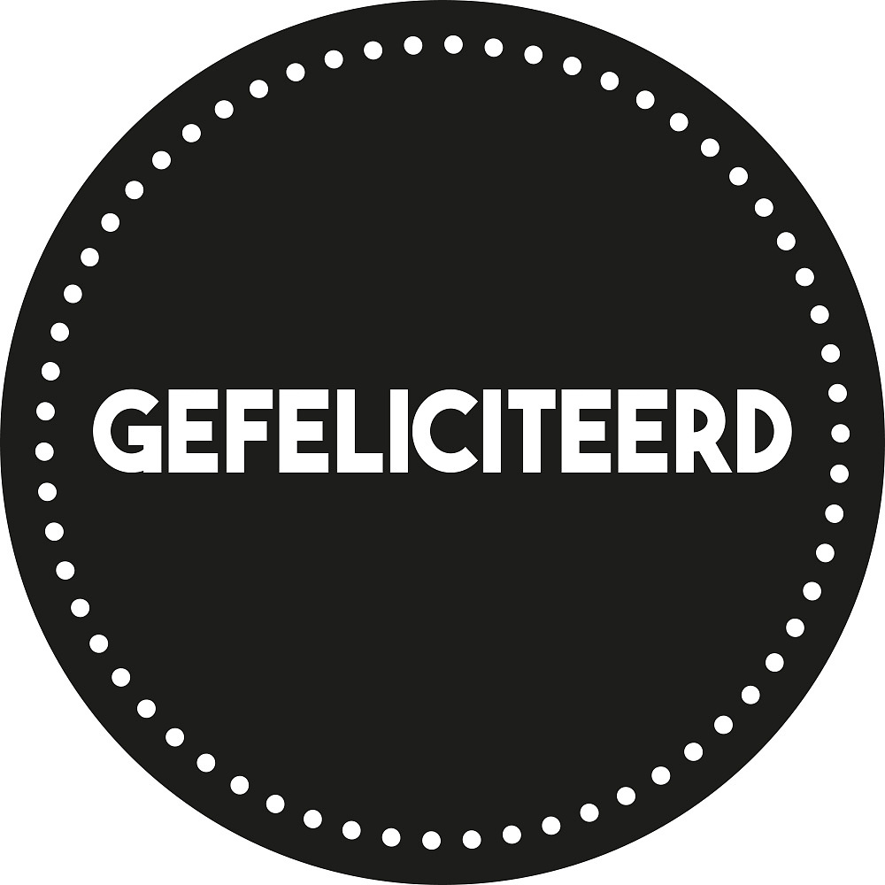 Kadosticker Gefeliciteerd Zwart