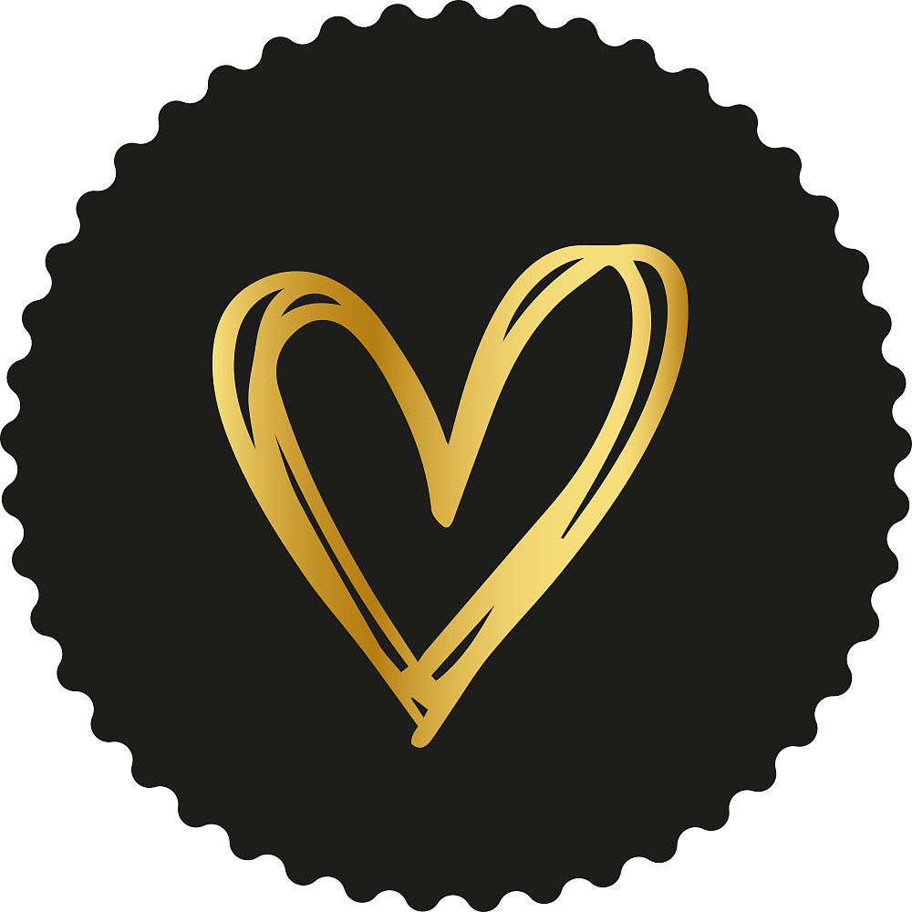 Kadosticker Golden Heart Black