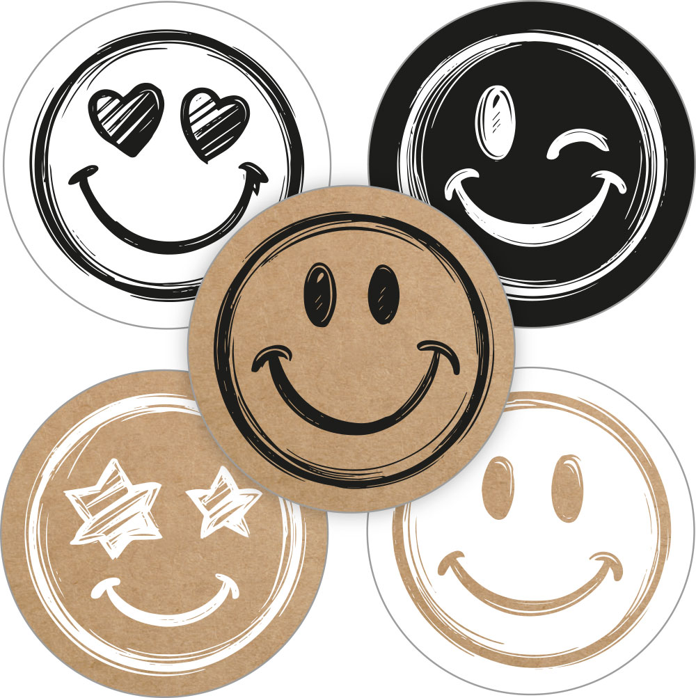 Kadosticker Funny Smileys Assorti van 5