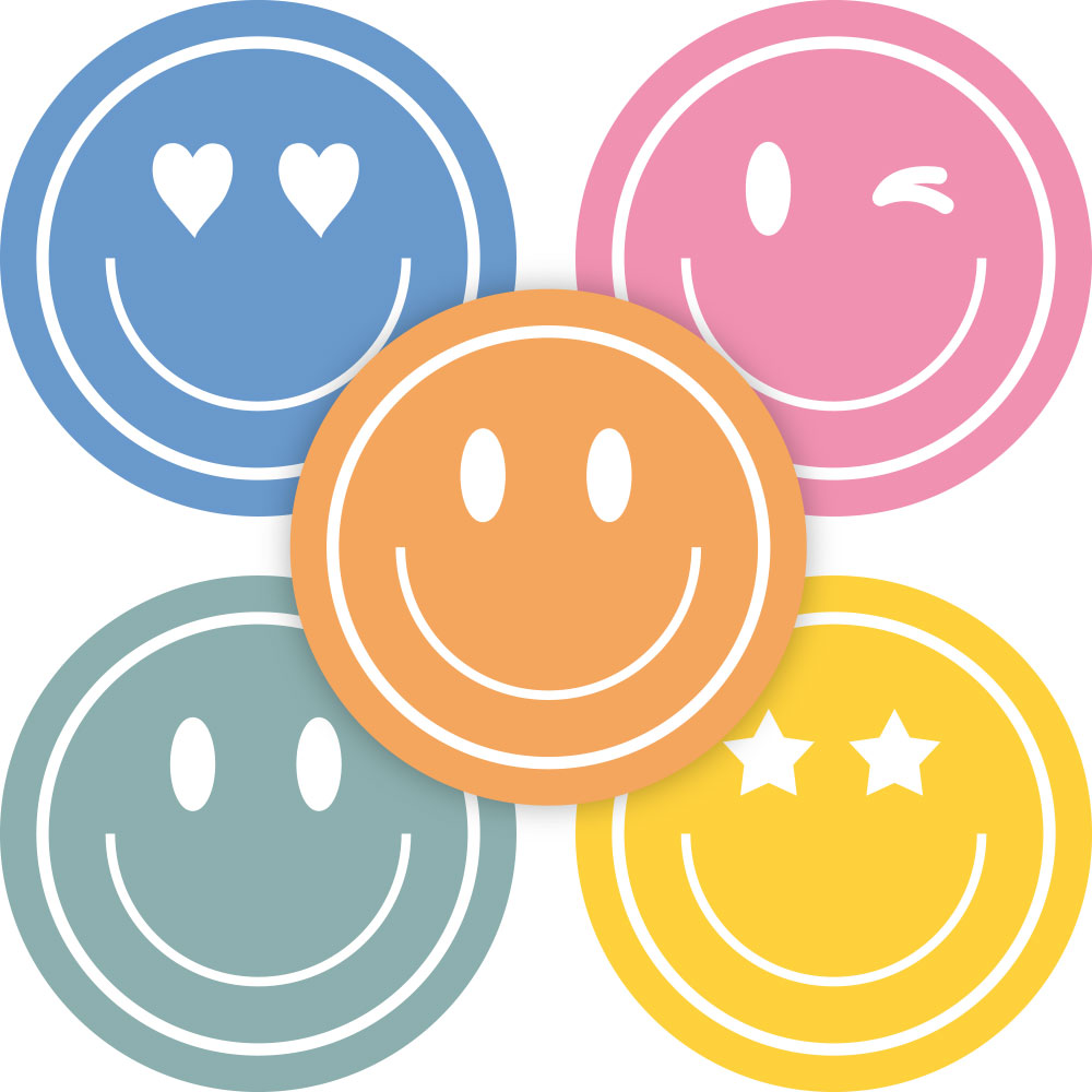 Kadosticker Happy Smileys Assorti van 5