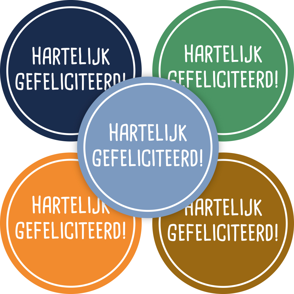 Kadosticker Hartelijk Gefeliciteerd Assorti