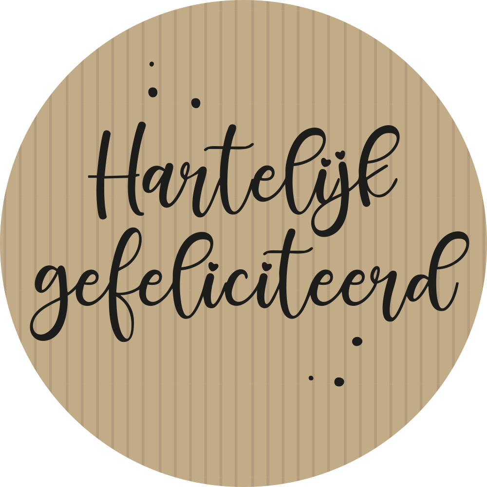 Kadosticker Hartelijk Gefeliciteerd Kraft