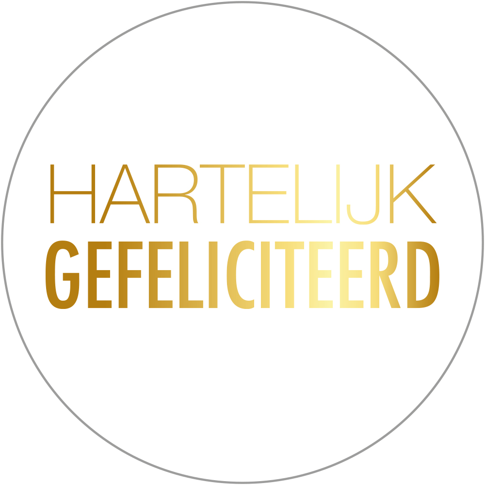 Kadosticker Hartelijk Gefeliciteerd Wit/Goud