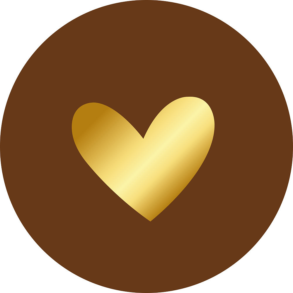 Kadosticker Hartje Choco Goud