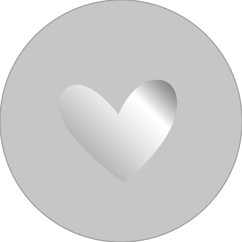 Kadosticker Hartje Zilverfolie