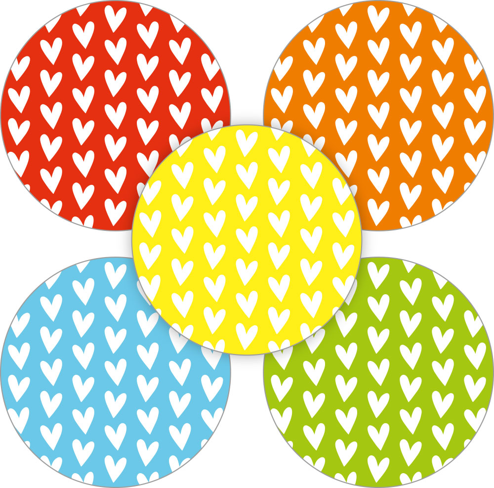 Kadosticker Hartjes Kleur Assorti van 5