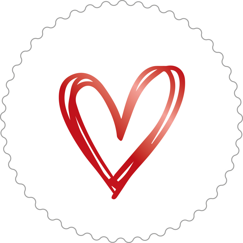 Kadosticker Heart Metallic Red