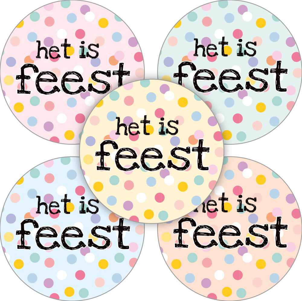 Kadosticker Het is Feest Confetti Assorti