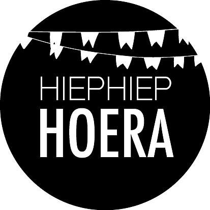 Kadosticker Hiep Hiep Hoera Slingers Zwart 