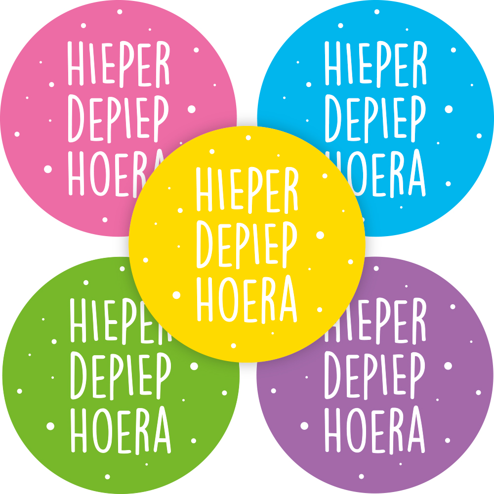 Kadosticker Hieperdepiep Hoera Assorti