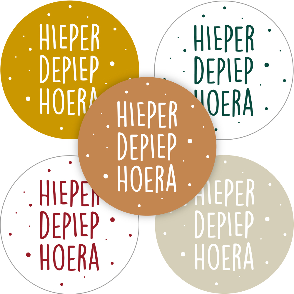 Kadosticker Hieperdepiep Hoera Assorti