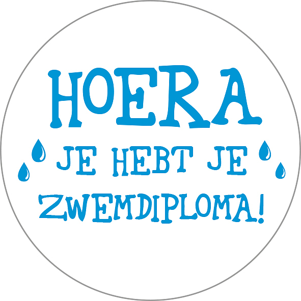 Kadosticker Hoera je hebt je Zwemdiploma