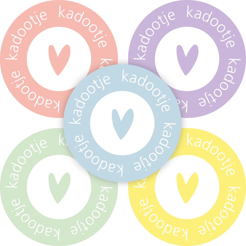 Kadosticker Kadootje Pastel Assorti